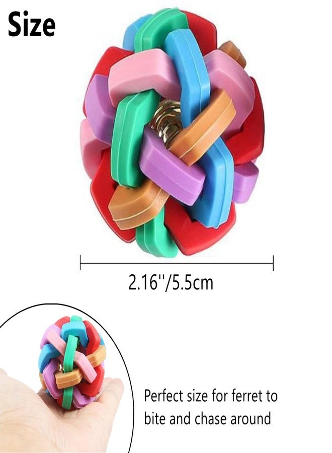 WCDJOMOP 3 Pack Bouncy Rubber Balls - Colorful Wiggle Balls with Built-in Bell for Ferret Teeth Grinding, Interactive Sound Toy, Exercise & Scratch Chew Toys for Indoor Pet Cat Dog - Image 2